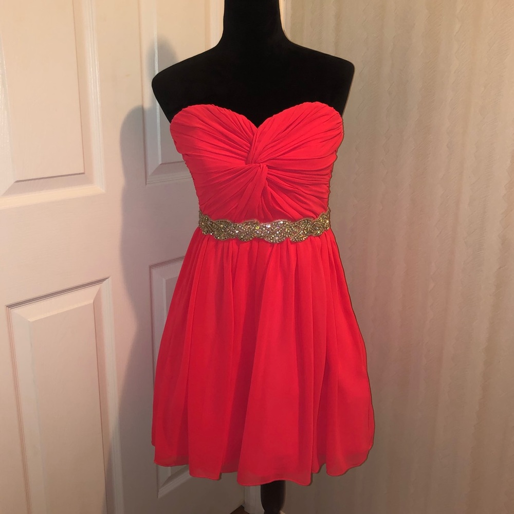 Short Coral Homecoming Dress